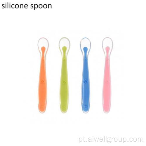 Treinamento de comida para bebê Silicone Feeding Spoon